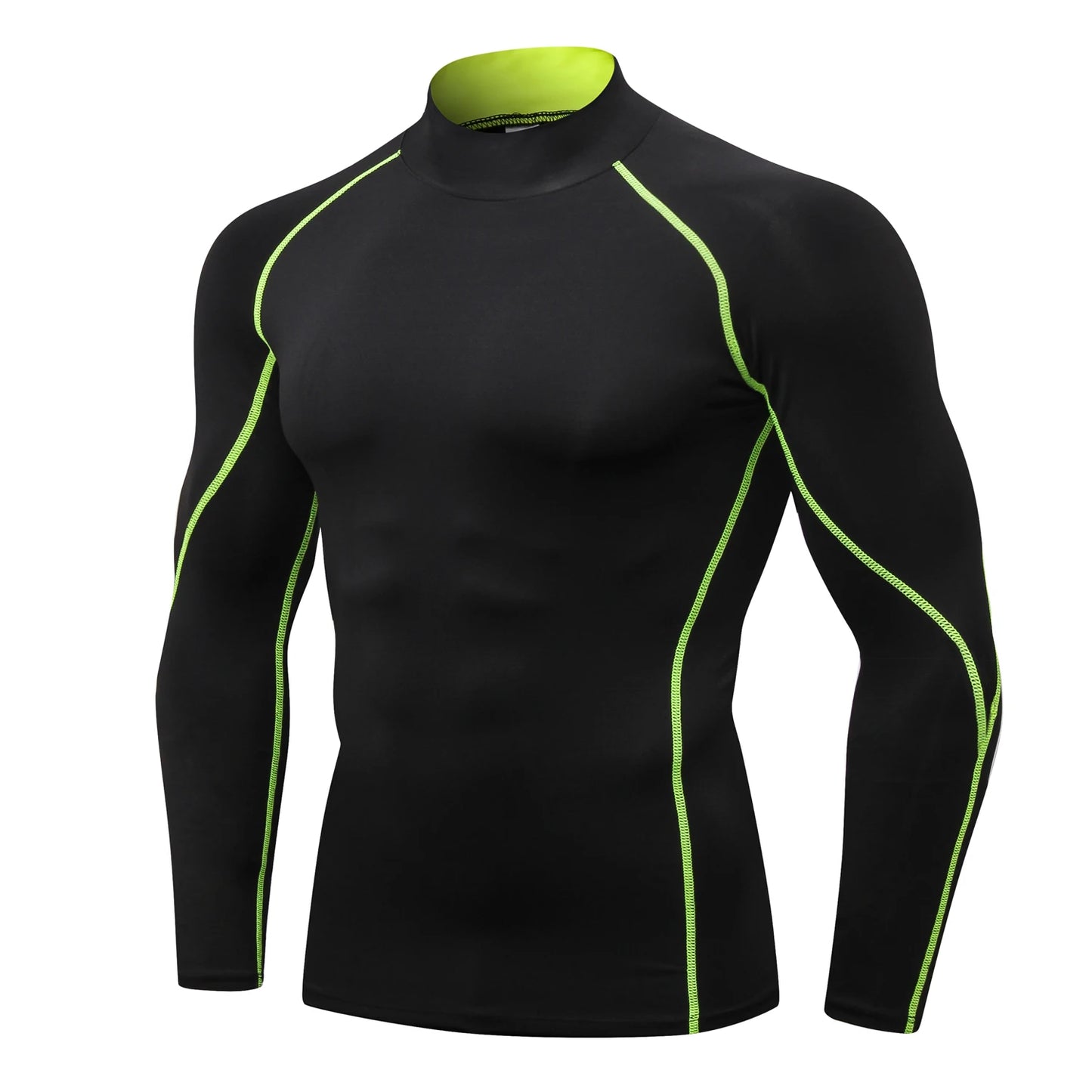 Mens Compression Long Sleeve Turtleneck Shirt Quick Dry