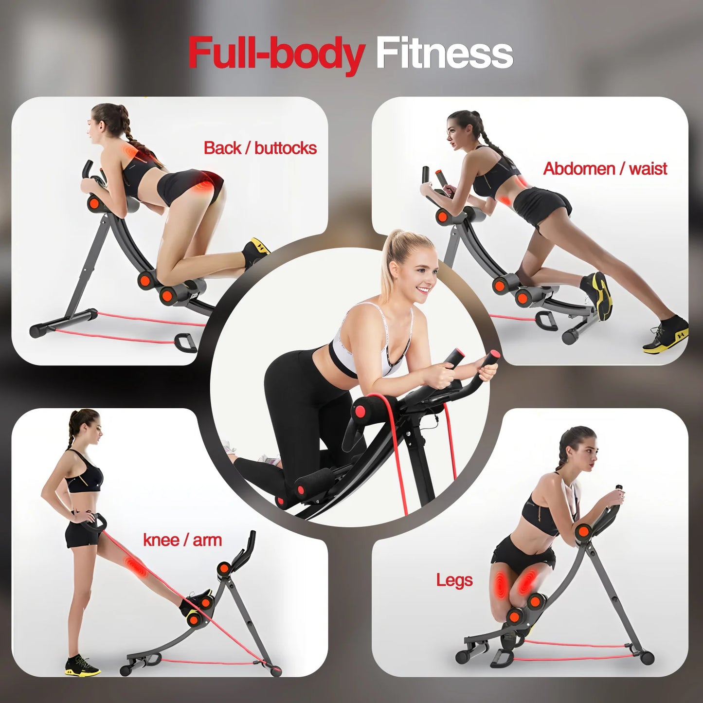 GIKPAL Foldable Ab Machine For Home Gym Abdominal Trainer
