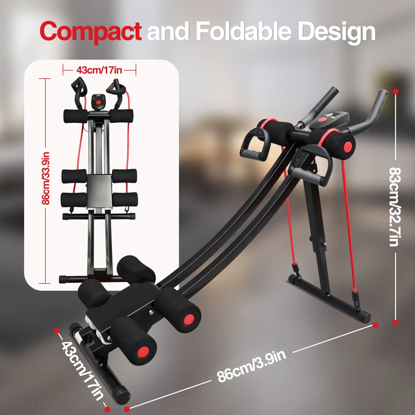 GIKPAL Foldable Ab Machine For Home Gym Abdominal Trainer