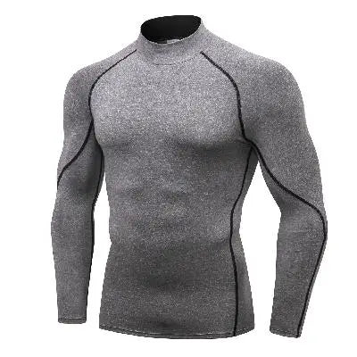 Mens Compression Long Sleeve Turtleneck Shirt Quick Dry