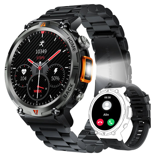 LaNikar KE3 Bluetooth Smart Watch With Steel Ring Pro